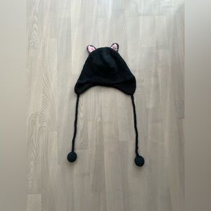 DeLux Cute and Warm Wool Blend Hat with Cat Ears and Good (human) Ear Coverage